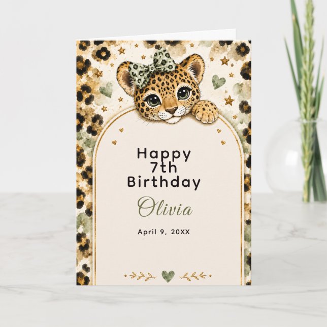 Carte Fête d'anniversaire des 12 ans de Wild Leopard (Devant)