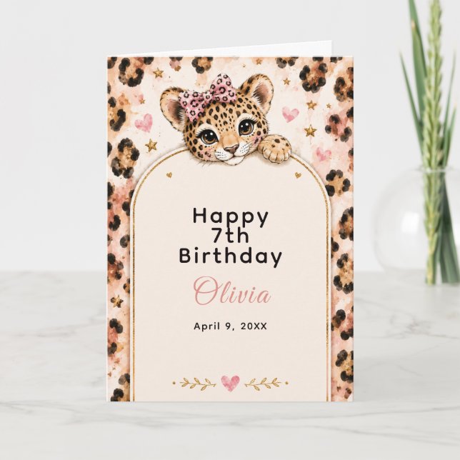 Carte Fête d'anniversaire des 12 ans de Wild Leopard (Devant)