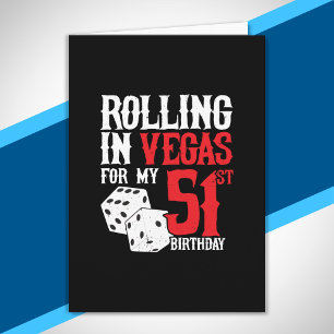 Carte Fête d'anniversaire des 51 ans à Las Vegas - En ro