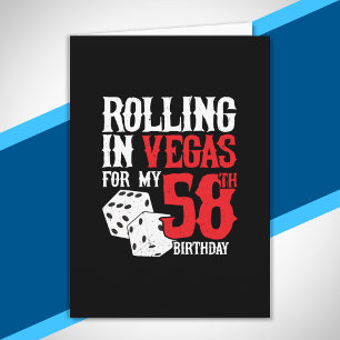 Carte Fête d'anniversaire des 58 ans à Las Vegas - En ro