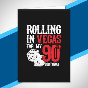 Carte Fête d'anniversaire des 90 ans à Las Vegas - Roule