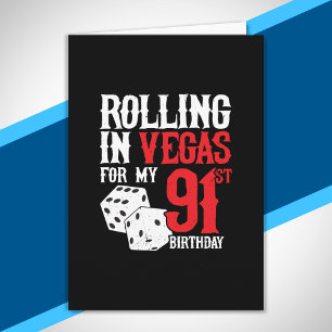 Carte Fête d'anniversaire des 91 ans à Las Vegas - En ro