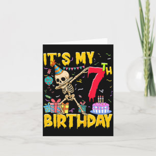 Carte Fête d'anniversaire des enfants 7 ans Halloween sq