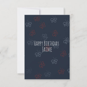 Carte Fête d'anniversaire des papillons patriotiques