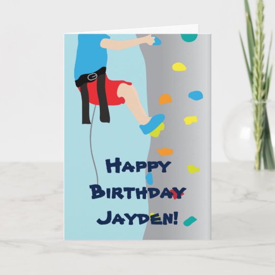 Carte Fete D Anniversaire D Escalade De Mur De La Roche Zazzle Fr