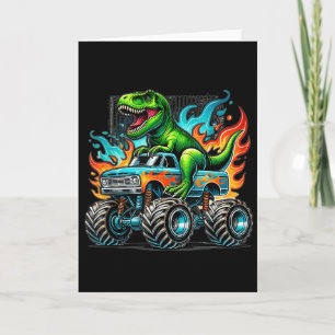 Carte Fête d'anniversaire dinosaure camion monstre Monst