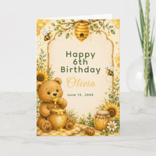 Carte Fête d'anniversaire doux comme du miel