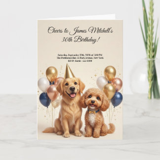 Carte Fête d'anniversaire élégante pour amateur de chien