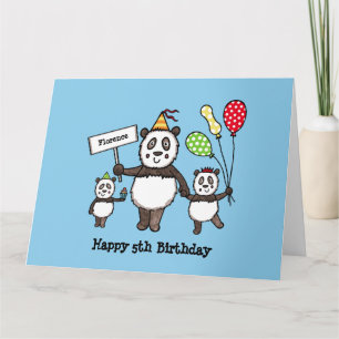 Carte Fête d'anniversaire enfant Panda personnalisée