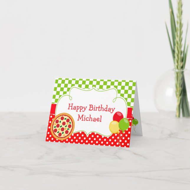 Carte Fête d'anniversaire Fête de pizza (Devant)