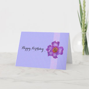 Carte Fête d'anniversaire florale violette
