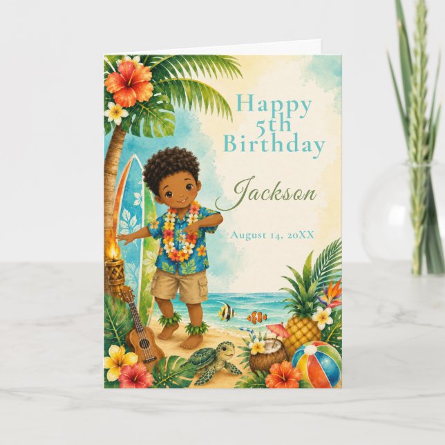 Carte Fête d'anniversaire Hula (Devant)