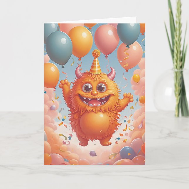 Carte Fête d'anniversaire monstrueuse (Devant)