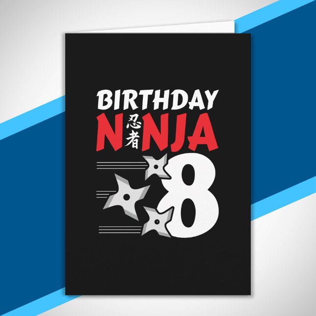 Carte Fête d'anniversaire Ninja - Ninja d'anniversaire 8 (Créateur téléchargé)