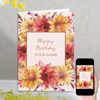 Fête d'anniversaire personnalisée Florale d'Automn