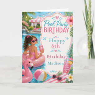 Carte Fête d'anniversaire Piscine