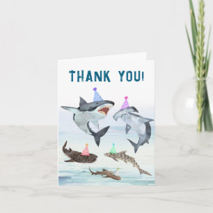 Carte Fête d'anniversaire piscine requin personnalisée r