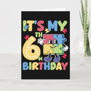 Carte Fête d'anniversaire pour autiste de 6 ans fille