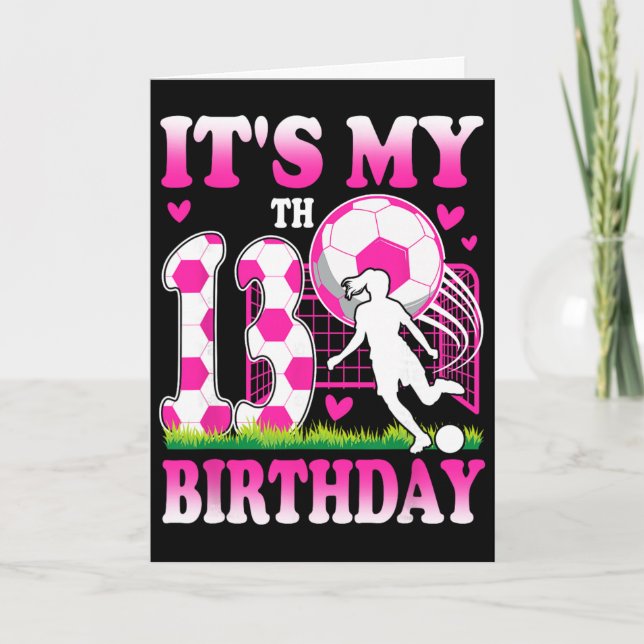 Carte Fête d'anniversaire pour fille de 13 ans sur le th (Devant)