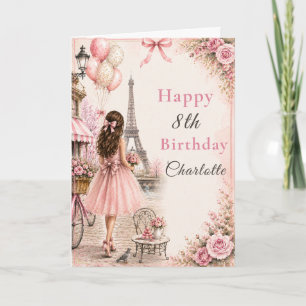 Carte Fête d'anniversaire Rose Paris