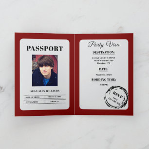 Carte Fête d'anniversaire unisexe de style passeport
