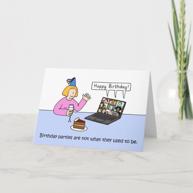 Carte Fête d'anniversaire virtuelle en auto-isolement po (Devant)