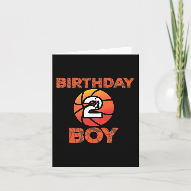 Carte Fête de basket-ball 2 ans Ancien Anniversaire Cel (Devant)
