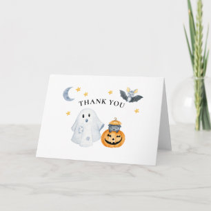 Carte Fête de bébé Little Boo Halloween Fantôme Citrouil