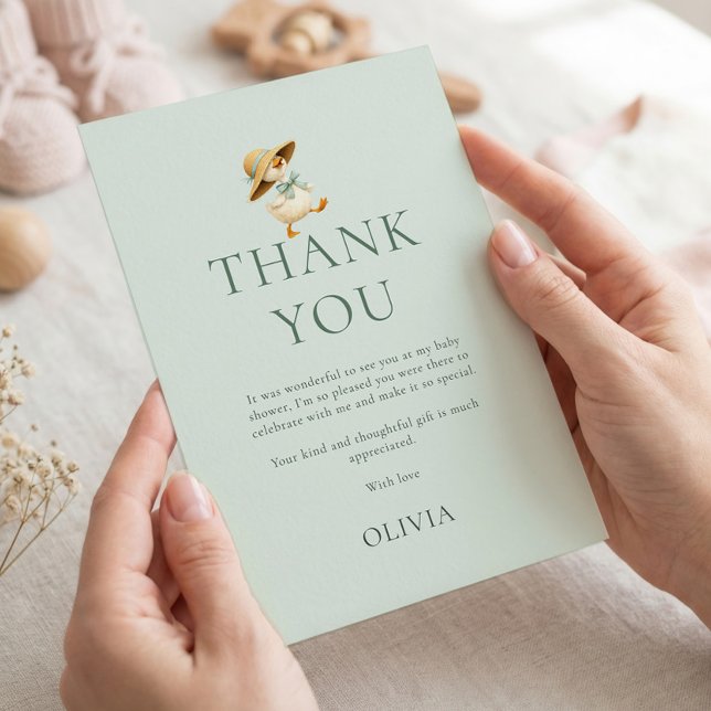 Carte Fête de bébé Silly Goose Remerciements Genre Neutr (Créateur téléchargé)