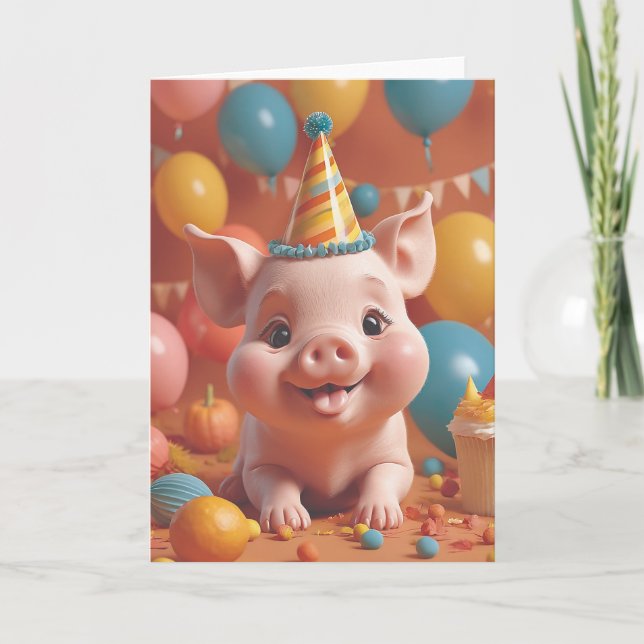 Carte Fête de cochon en plein essor (Devant)