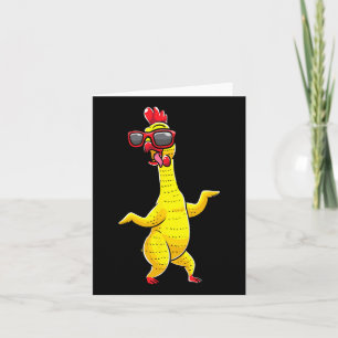 Carte Fête de danse du poulet en caoutchouc Drôle amusan