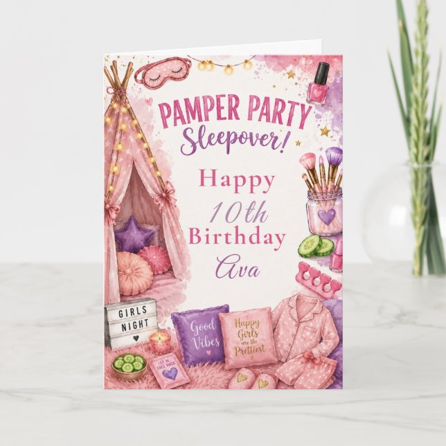 Carte Fête de détente Pyjama Party (Devant)