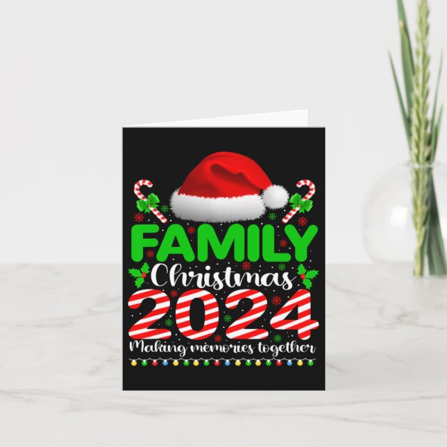Carte Fête de famille Noël 2024 Drôle Noël Pjs Hommes Fe (Devant)