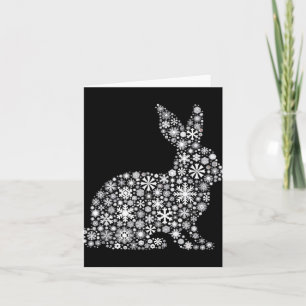 Carte Fête de Fête de neige - Lapin Lapin