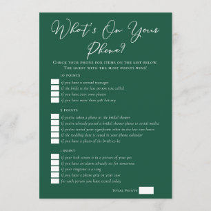 Carte Fête de fiançailles Green What's On Your Phone