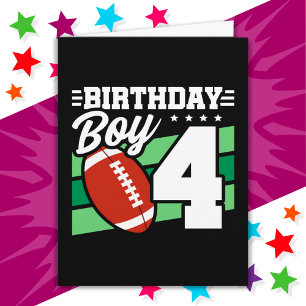 Carte Fête de football 4 ans Thème 4e anniversaire garço
