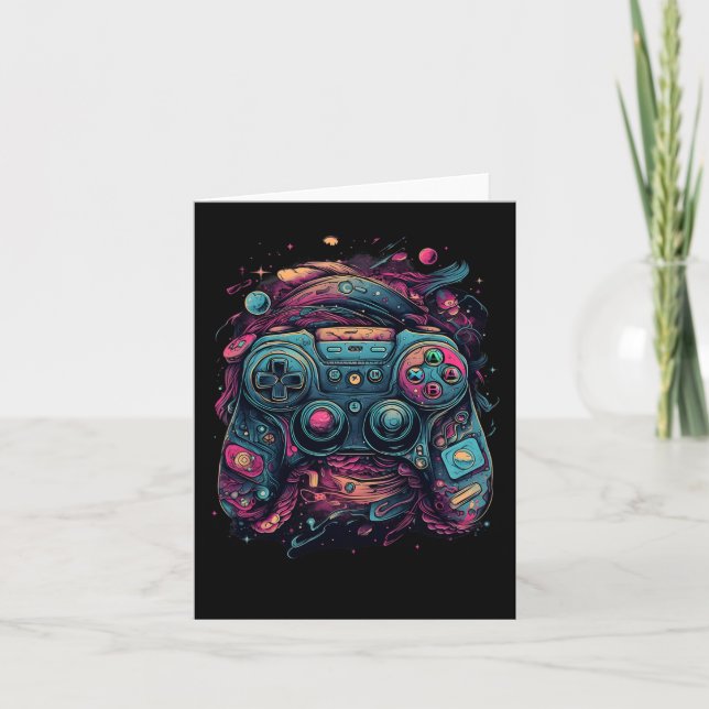Carte Fête de jeu Joueur de jeu Nerd Abstrait Graphiques (Devant)