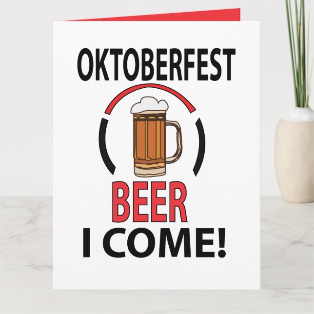 Carte Fête de la Bière d'Oktoberfest Drôle  (Devant)
