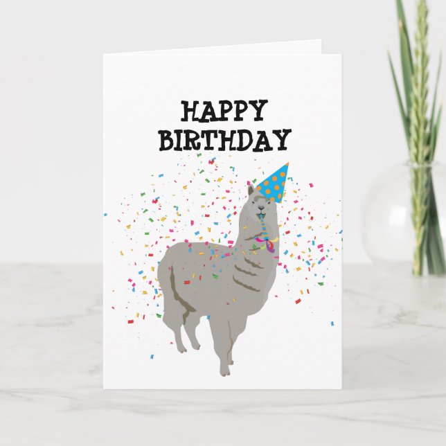 Carte Fête de la lama - Animaux ayant une fête (Devant)
