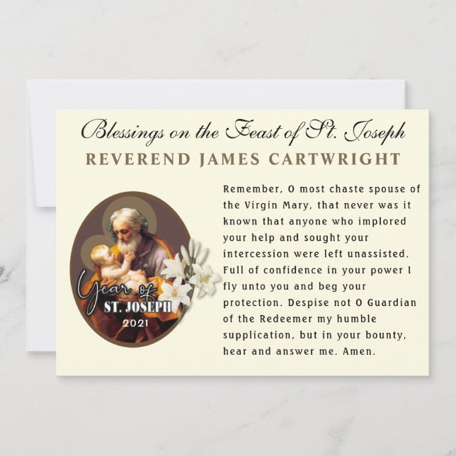 Carte Fête de la prière commémorative catholique Saint-J (Devant)