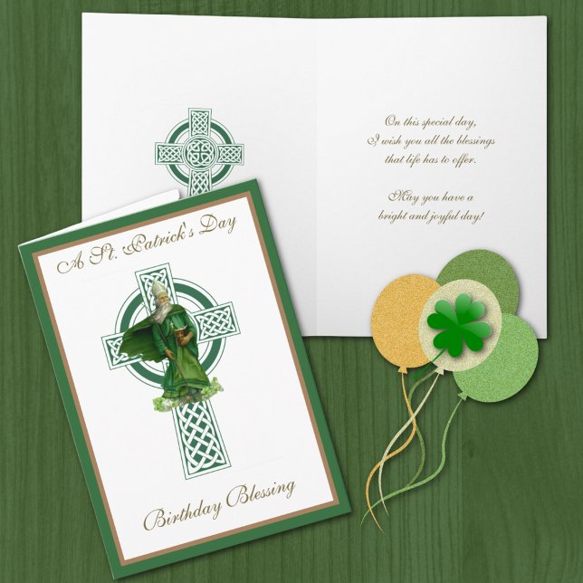 Carte Fête de la Saint-Patrick Anniversaire Croix celtiq (Créateur téléchargé)