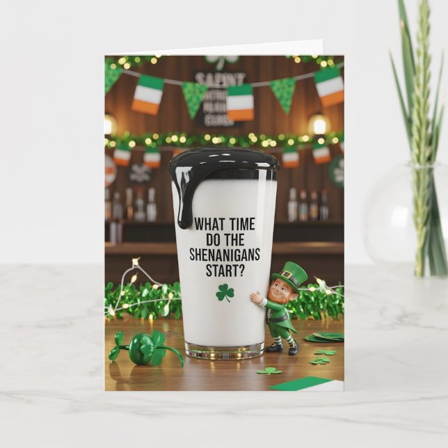 Carte Fête de la Saint-Patrick et frasques (Devant)