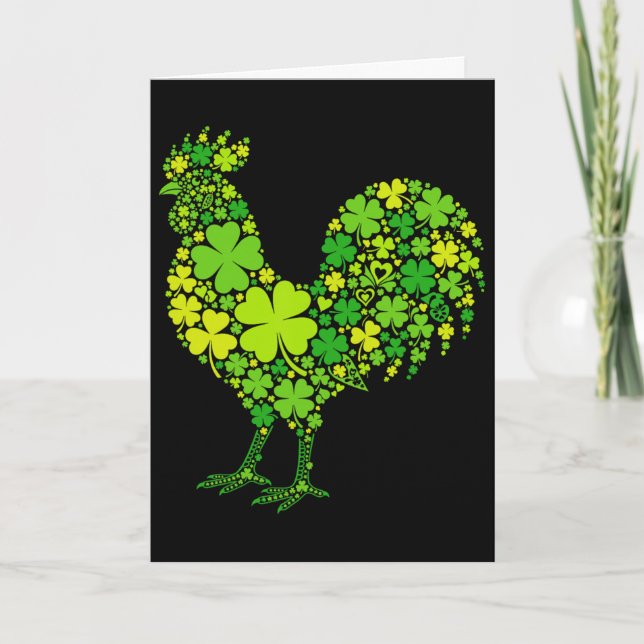 Carte Fête de la Saint-Patrick Poulet Irlandais Fermier  (Devant)