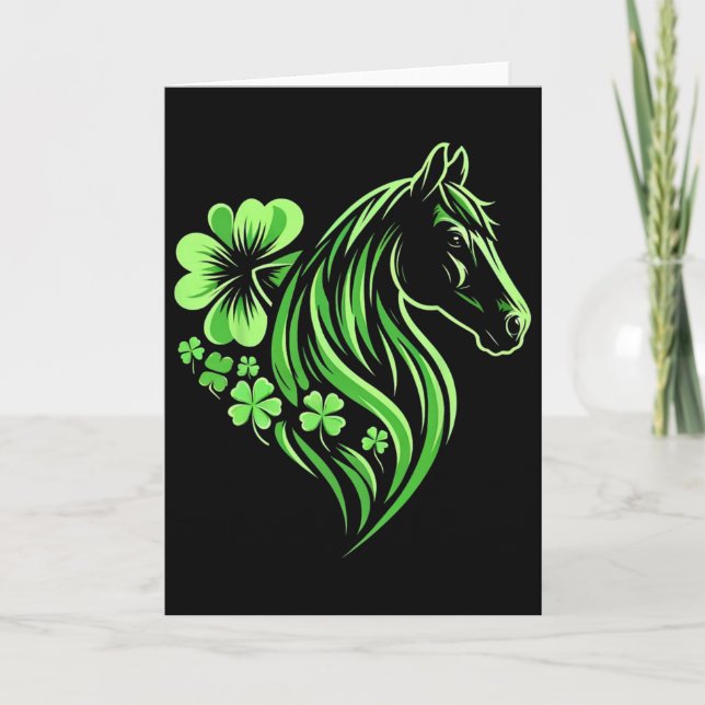 Carte Fête de la Saint-Patrick pour amoureux des chevaux (Devant)