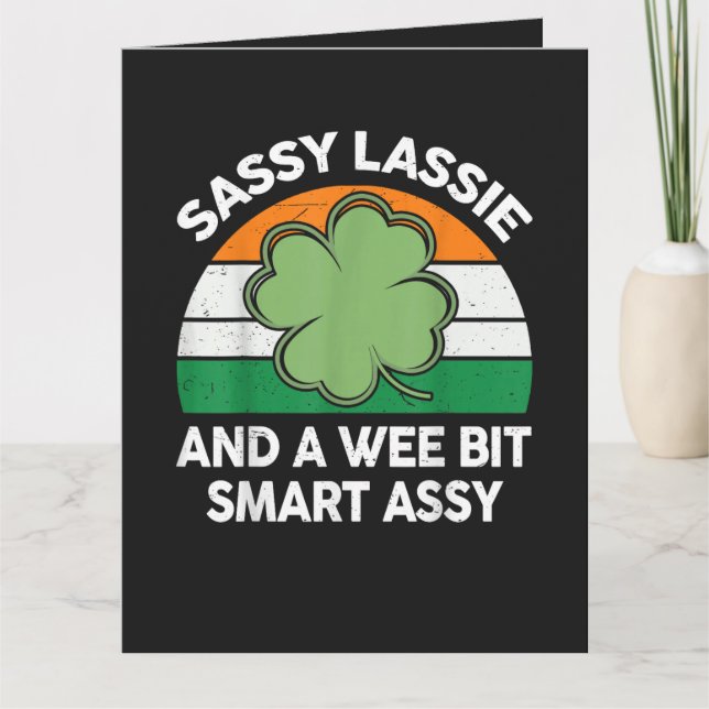 Carte Fête de la Saint-Patrick Sassy Lassie Drôle Shamro (Devant)