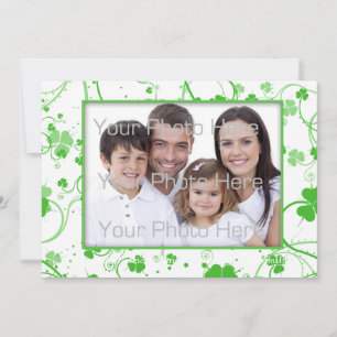 Carte Fête de la Saint-Patrick, Shamrock perce la photo