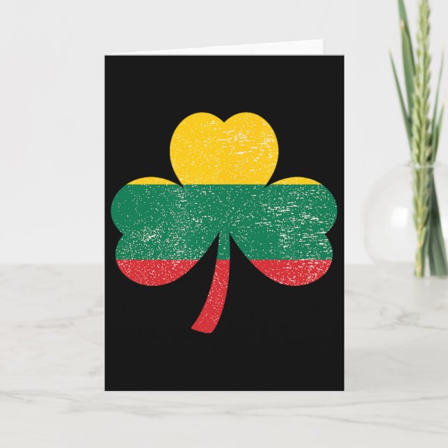 Carte Fête de la Saint-Patrick Trèfle Irlandais Lituanie (Devant)