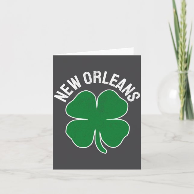 Carte Fête de la Saint-Patrick Trèfle La Nouvelle-Orléan (Devant)