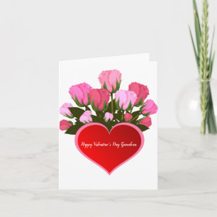Carte Fête de la Saint-Valentin Grand-mère Roses
