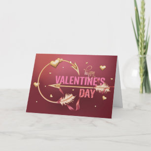 Carte Fête de la Saint-Valentin romantique Flèche croust